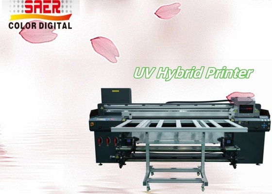 Máy in UV định dạng lớn Nhà sản xuất Máy in LED UV Hybrid Roll To Roll Flatbed Printer cho vật liệu cứng & linh hoạt