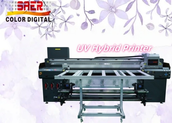 Máy in lai UV 3 hoặc 4 đầu Máy in inkjet định dạng rộng máy in phẳng và cuộn để cuộn máy in UV