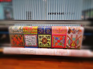 Máy vẽ vải màu kép CMYK Cung cấp mực in liên tục 45 Sqm / giờ Tốc độ in