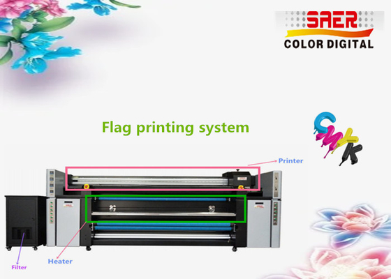 SAER Digital Textile Printing System / Flag Fabric Printing Machine 1400dpi