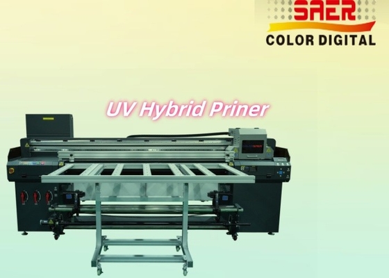Automatic UV Hybrid Flatbed Printer Flatbed And Roll To Roll