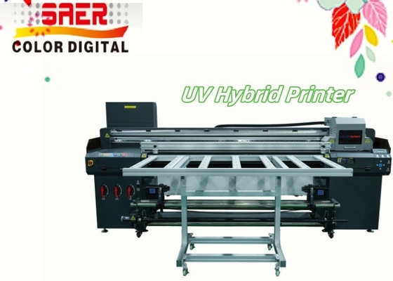 Industrial 1.8m UV Hybrid Roll To Roll  Flatbed Printer With High Resolution