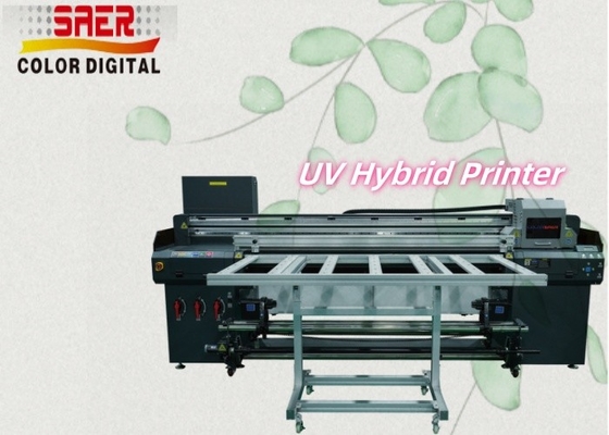 Industrial 1.8m UV Hybrid Roll To Roll  Flatbed Printer With High Resolution