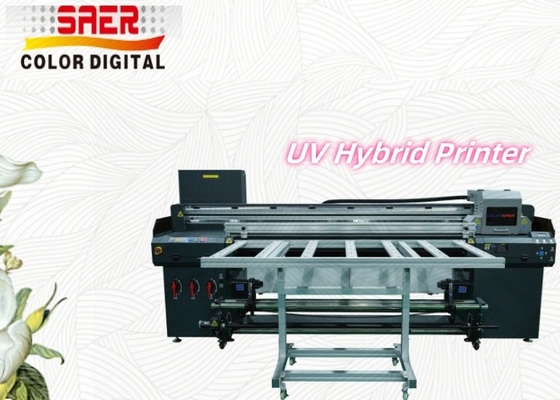 SAER Flatbed And Roll to Roll Hybrid UV Sticker Glass Printing Machine