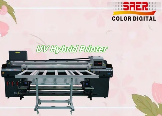 SAER Flatbed And Roll to Roll Hybrid UV Sticker Glass Printing Machine