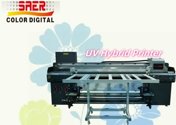 High Resolution UV Hybrid Printer Flatbed And Roll To Roll UV Printing Machine
