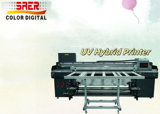 1.8M UV Hybrid Printer For Glass / Wallpaper / Ceramic UV Printing Machine