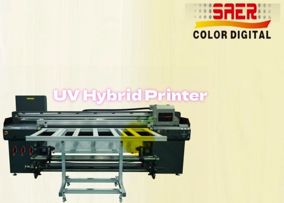 SAER Shanghai Supplier Flatbed And Roll To Roll UV Hybrid Printer CMYKW Varnish