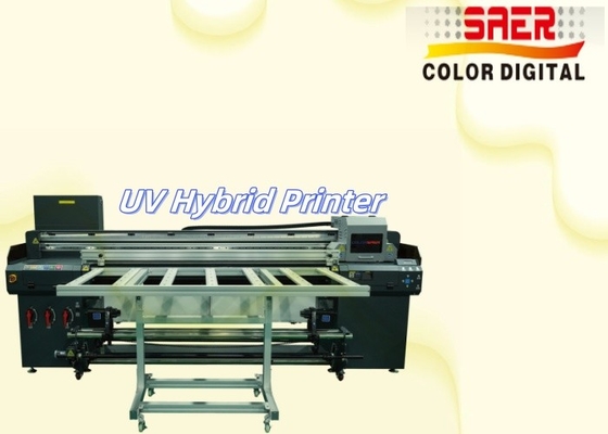 SAER Shanghai Supplier Flatbed And Roll To Roll UV Hybrid Printer CMYKW Varnish