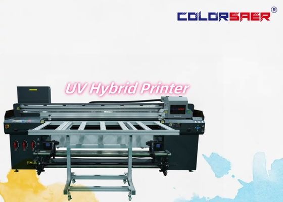 6 Feet Digital UV Printing Machine With High Resolution Flatbed And Roll To Roll UV Hybrid Plotter