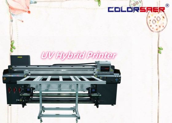 Large Format Plotter Roll To Roll & Flatbed UV Hybrid Printer Plates And Banners Printing Table 1.8m UV Hybrid Printer
