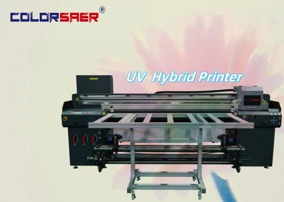 6 feet Flatbed & Roll to roll all in one UV hybrid printer for different materials