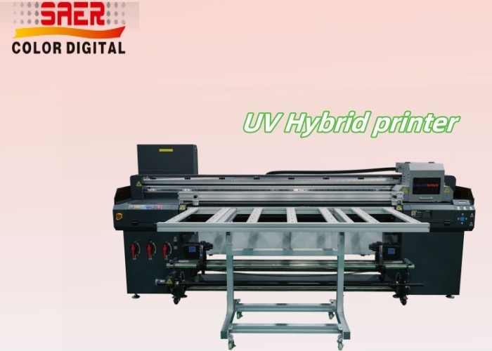 1.8m UV Hybrid Printer With Table Large Format Roll To Roll & Flatbed With High Resolution Print Head