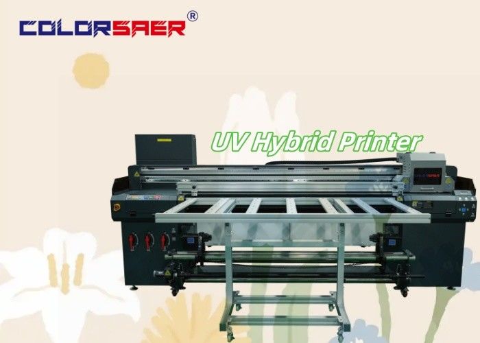 Large Format Plotter Roll To Roll & Flatbed UV Hybrid Printer Plates And Banners Printing Table 1.8m UV Hybrid Printer