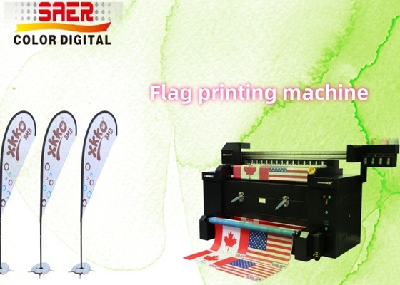 Máy in dệt may mực dệt may với đầu in gấp đôi Máy in cờ tốc độ cao