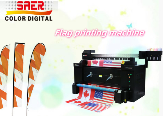 Máy in dệt may mực dệt may với đầu in gấp đôi Máy in cờ tốc độ cao