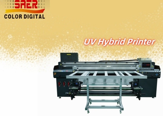 Máy in UV lai cho vật liệu khác nhau PVC / phim mềm / in da chống nước chống trầy xước Máy in UV 1,8m