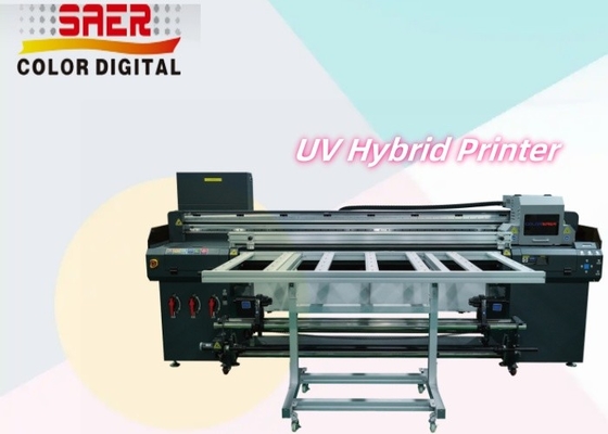 Máy in UV lai cho vật liệu khác nhau PVC / phim mềm / in da chống nước chống trầy xước Máy in UV 1,8m