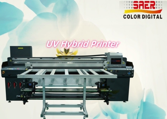Máy in đa chức năng định dạng lớn tự động kỹ thuật số hybrid Inkjet UV Flatbed và Roll to Roll