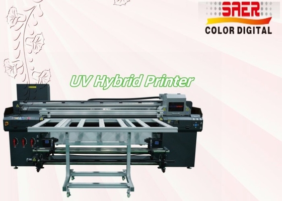 Máy in đa chức năng định dạng lớn tự động kỹ thuật số hybrid Inkjet UV Flatbed và Roll to Roll
