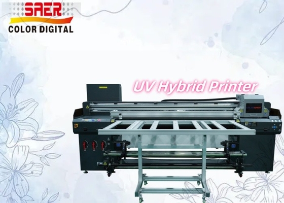 Máy in lai UV 3 hoặc 4 đầu Máy in inkjet định dạng rộng máy in phẳng và cuộn để cuộn máy in UV