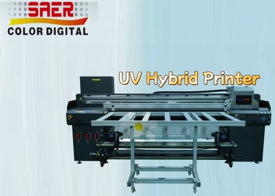Flatbed And Roll To Roll UV Hybrid Tất cả trong một máy in Máy in UV đa màu