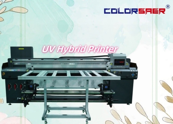 Máy in kỹ thuật số UV Hybrid PVC Banner Da Wide Format Inkjet Máy in UV