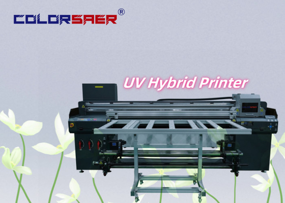 Máy in kỹ thuật số UV Hybrid PVC Banner Da Wide Format Inkjet Máy in UV