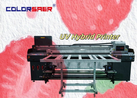 bán nóng 1.8m UV Hybrid in ấn CMYKW Sơn nghệ thuật in ấn UV flatbed và cuộn đến cuộn in ấn