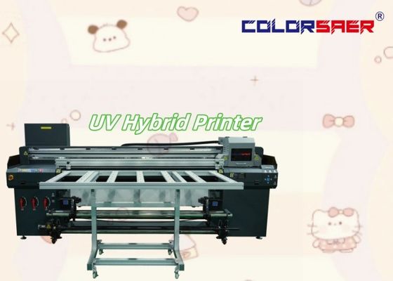Máy in màu UV kỹ thuật số inject Hybrid Print Size 1.8m With Roll to Roll and Irregular Shape Print