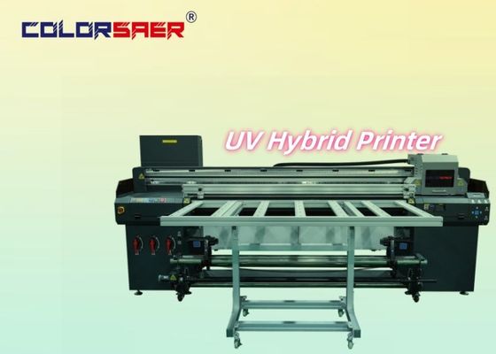 Máy in hybrid UV Inkjet có năng suất cao kích thước in 1.8m với Roll to Roll và hình dạng không đều đa chức năng