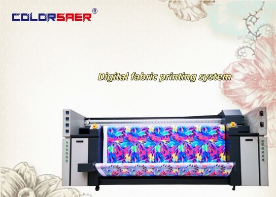 Hệ thống in dệt may kỹ thuật số với 3 đầu in Epson 2200mm Max Material Width and Dual CMYK Color for Fabric and Flag Printing