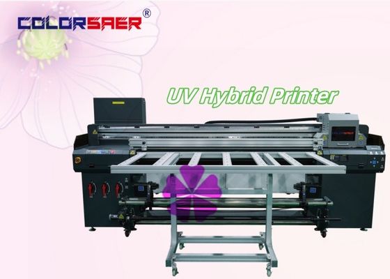 Máy in màu UV kỹ thuật số inject Hybrid Print Size 1.8m With Roll to Roll and Irregular Shape Print